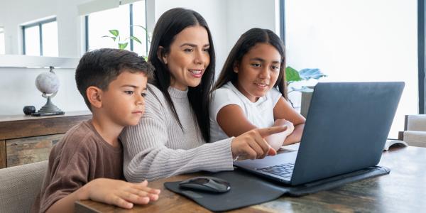 Family on the computer